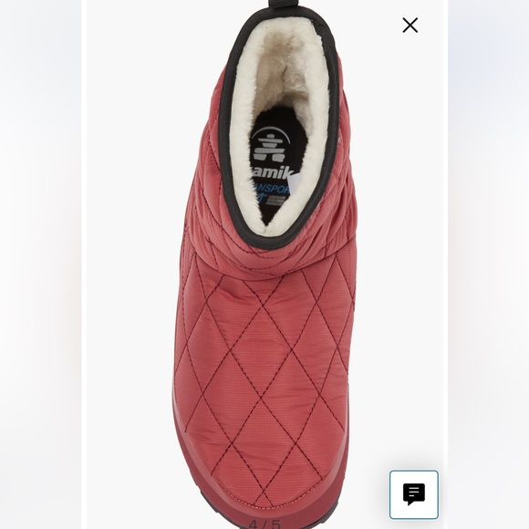 New in Box Kamik Puffy Quilted Mid Faux Fur Lined Rubber Sole Slip On Bootie - Picture 3 of 11